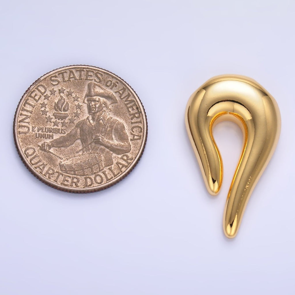 24K Gold Filled Curve Horn Slide Charm | W821