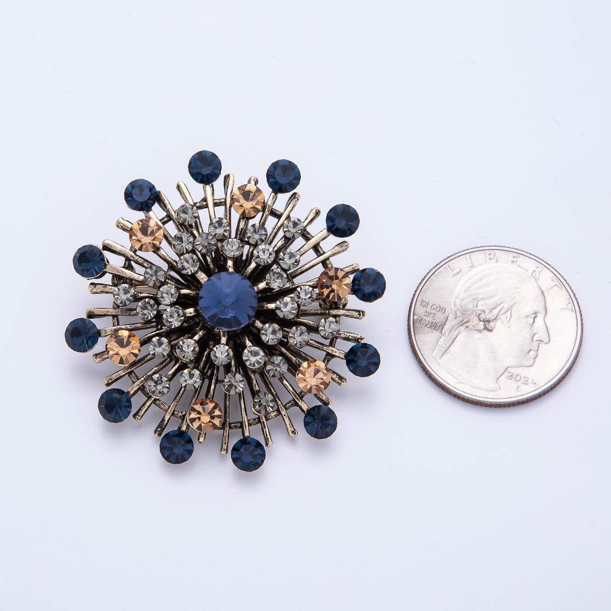 Vintage Celestial Sunburst Brooch