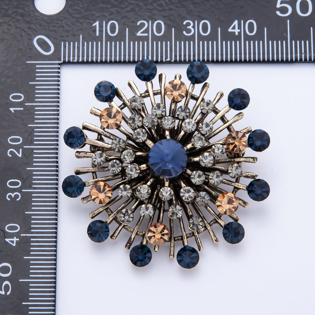 Vintage Celestial Sunburst Brooch