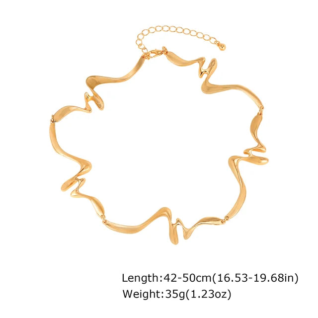 Sculptural Wave Open Cuff Bracelet