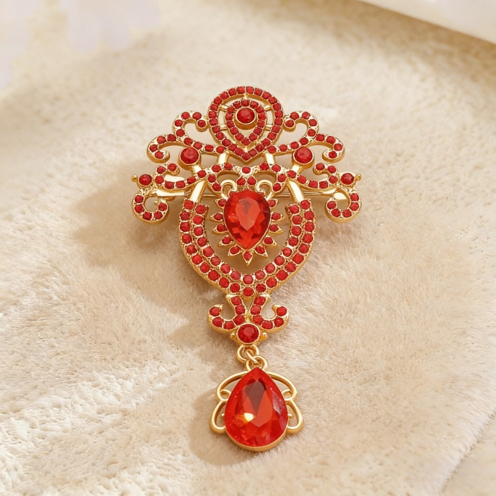 Colorful Crystal Pendant Brooch