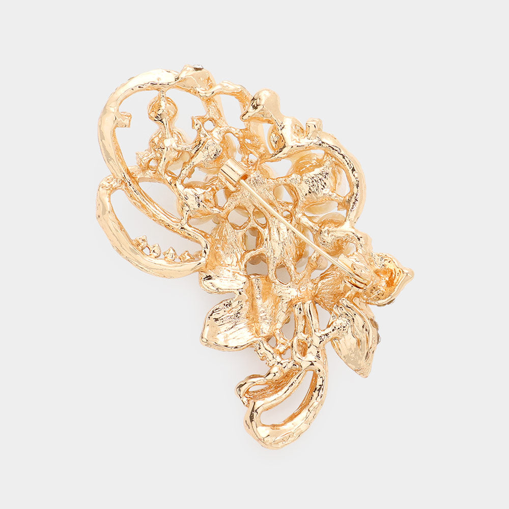 Pearl Bouquet Brooch — Cream, Gold color option