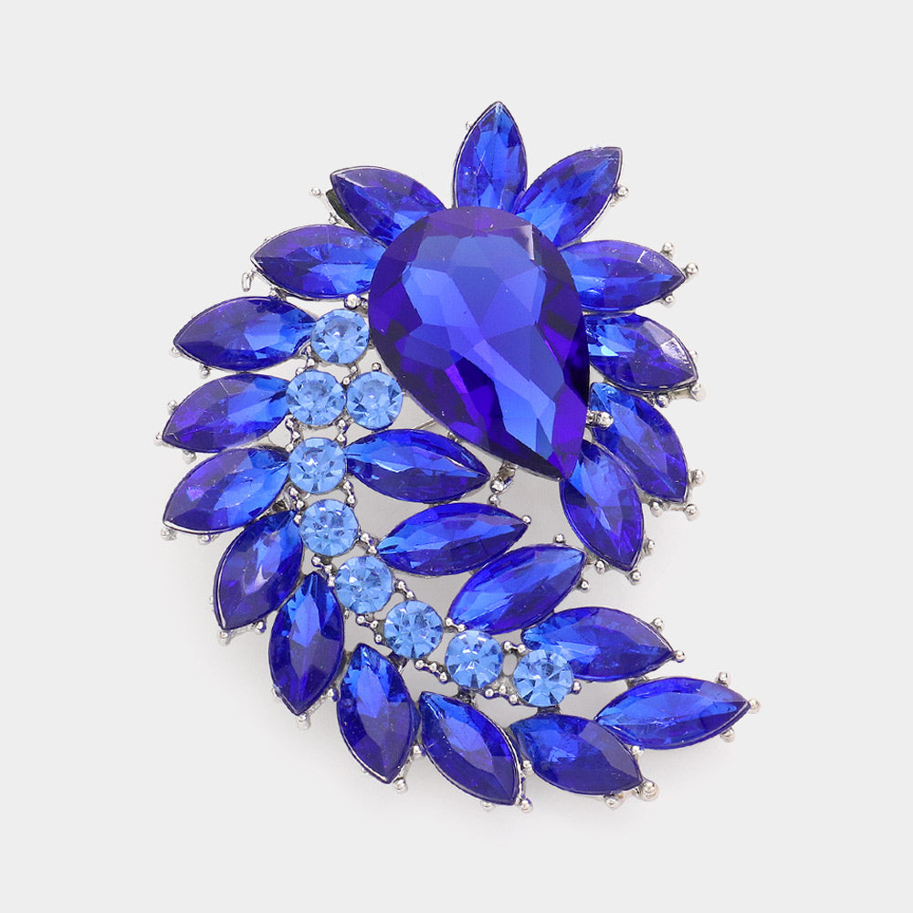 Marquise Crystal Cluster Brooch & Pendant