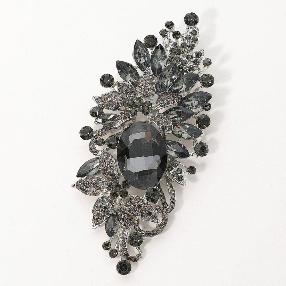Floral Crystal Rhinestone Brooch & Pendant