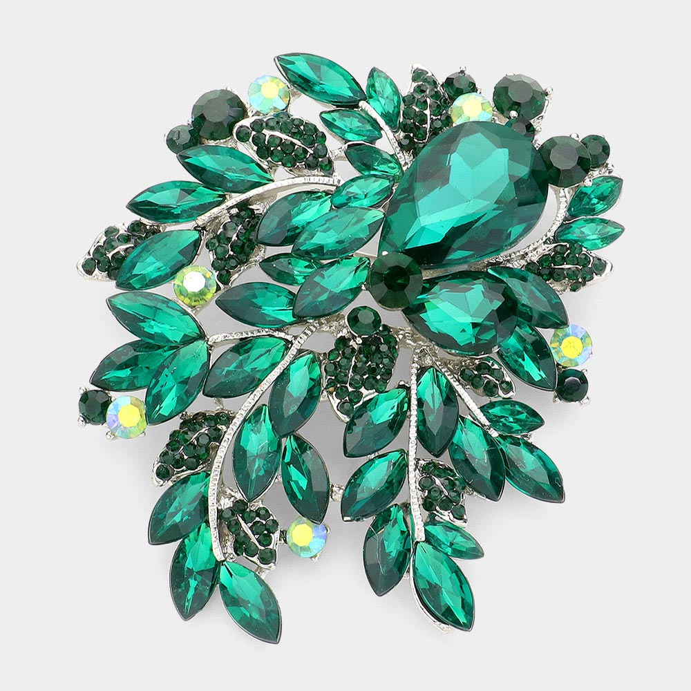 Floral Crystal Bouquet Brooch & Pendant