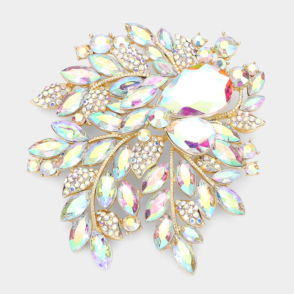 Floral Crystal Bouquet Brooch & Pendant