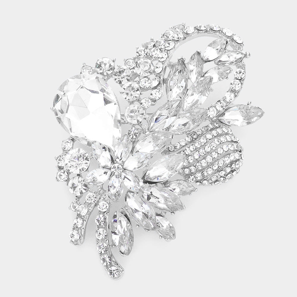 Glass Crystal Bouquet Brooch & Pendant