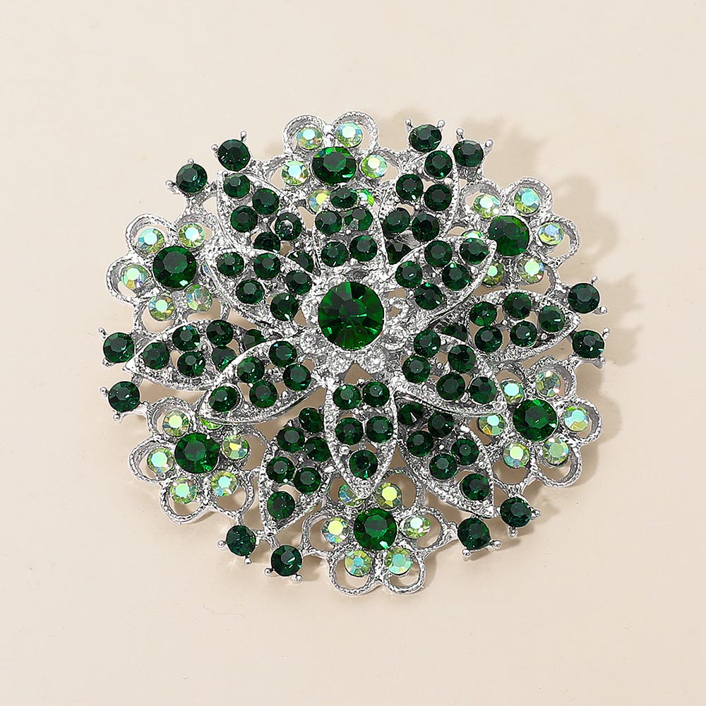 Vintage-Style Crystal Flower Brooch