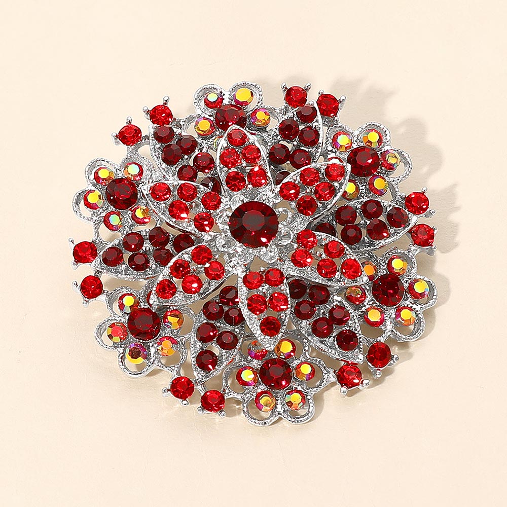 Vintage-Style Crystal Flower Brooch