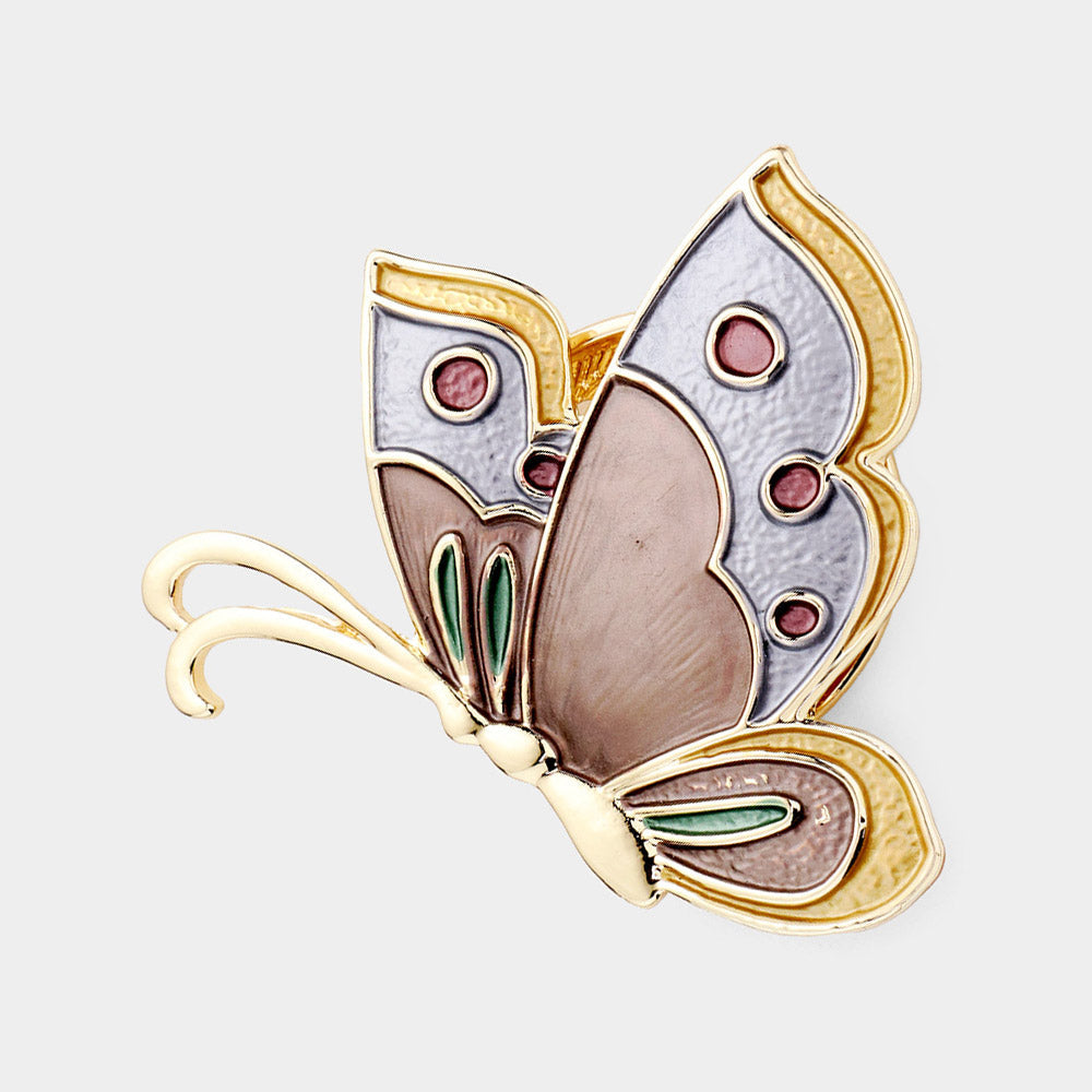 Colorful Metal Butterfly Magnetic Brooch