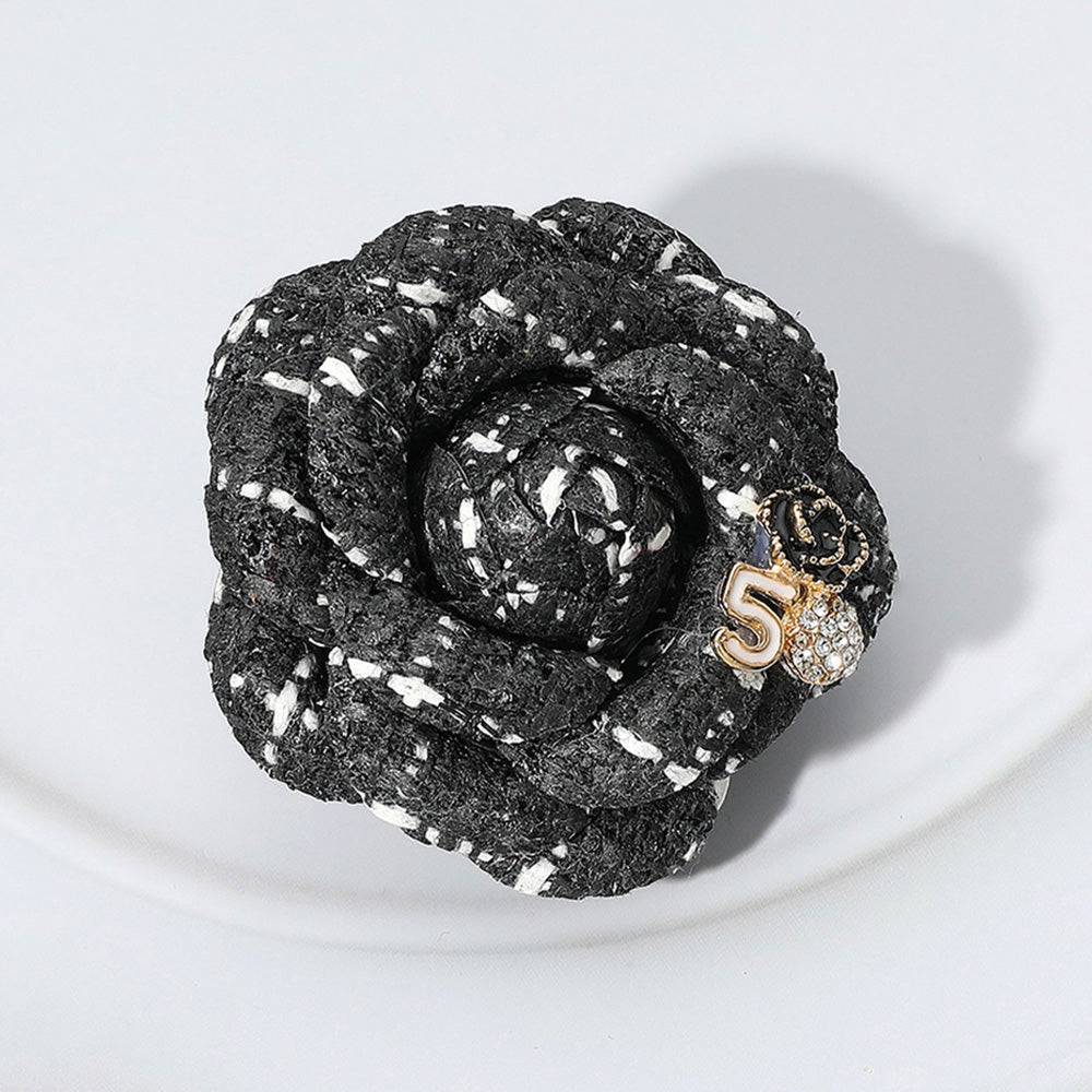 Tweed Flower Number Five Brooch & Hair Clip