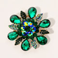 Floral Glass Stone Pin Brooch