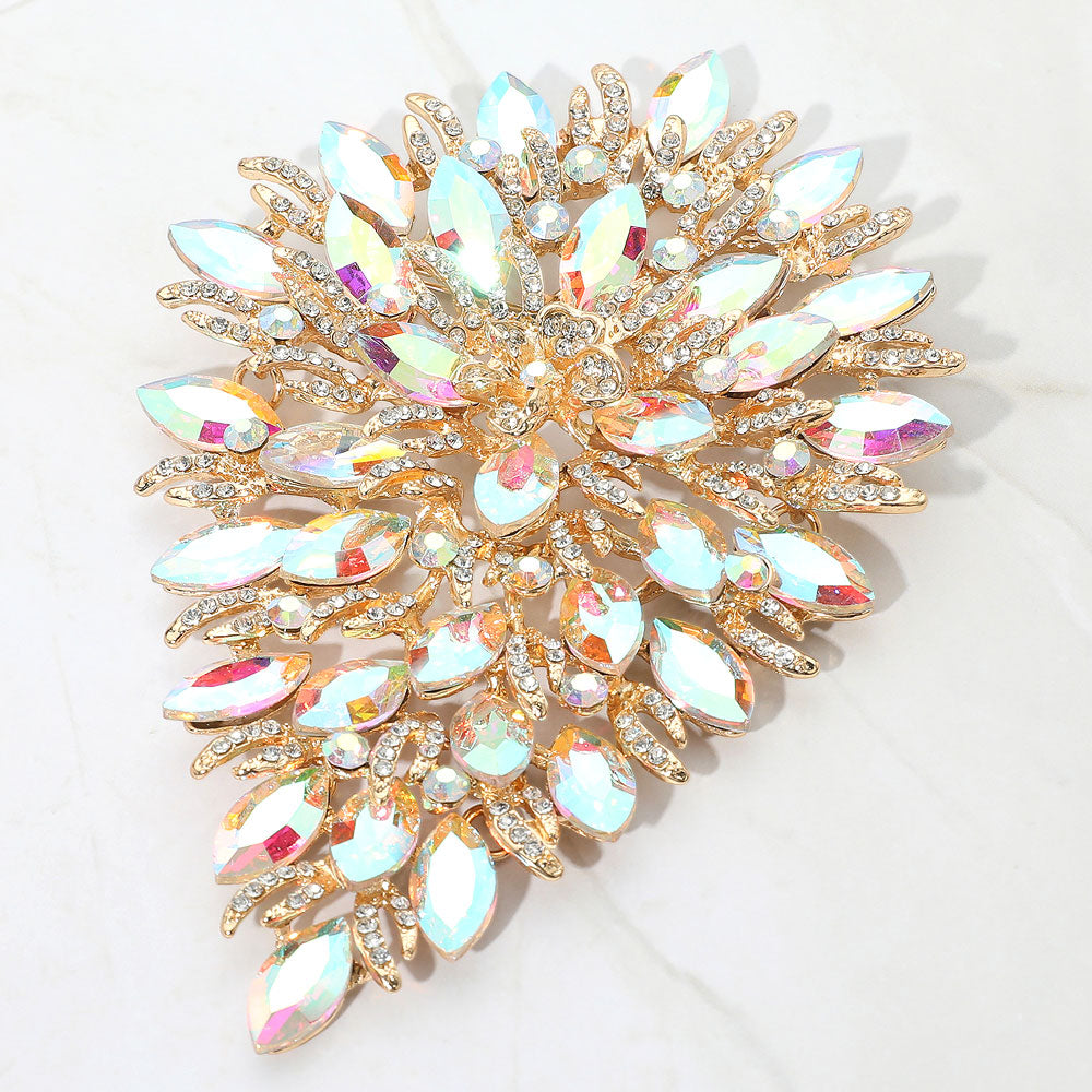 Marquise Crystal Vine Brooch