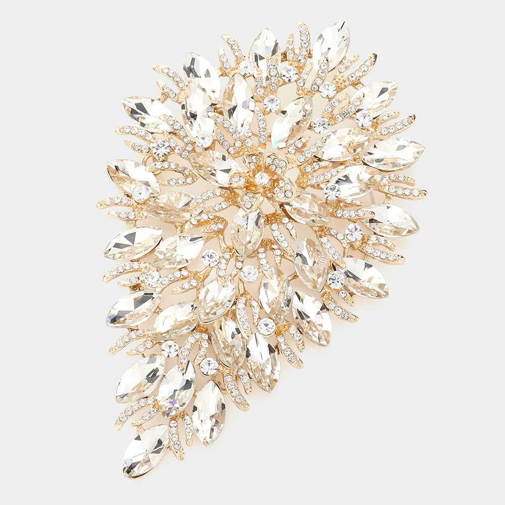 Marquise Crystal Vine Brooch