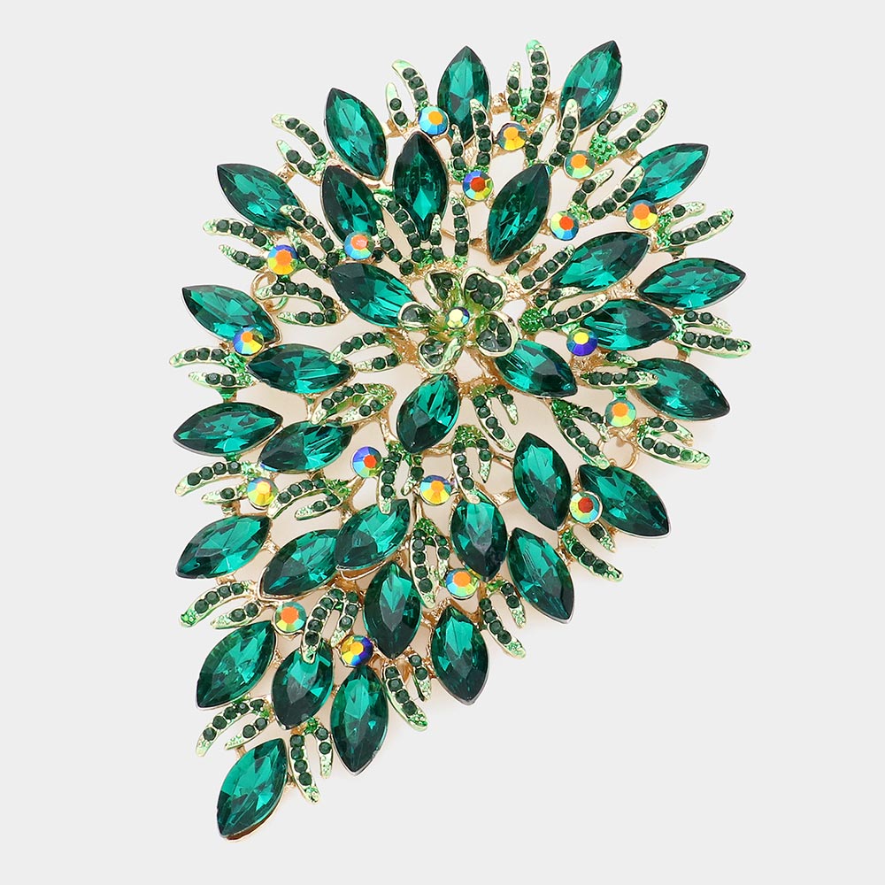Marquise Crystal Vine Brooch