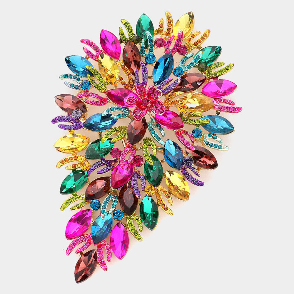 Marquise Crystal Vine Brooch