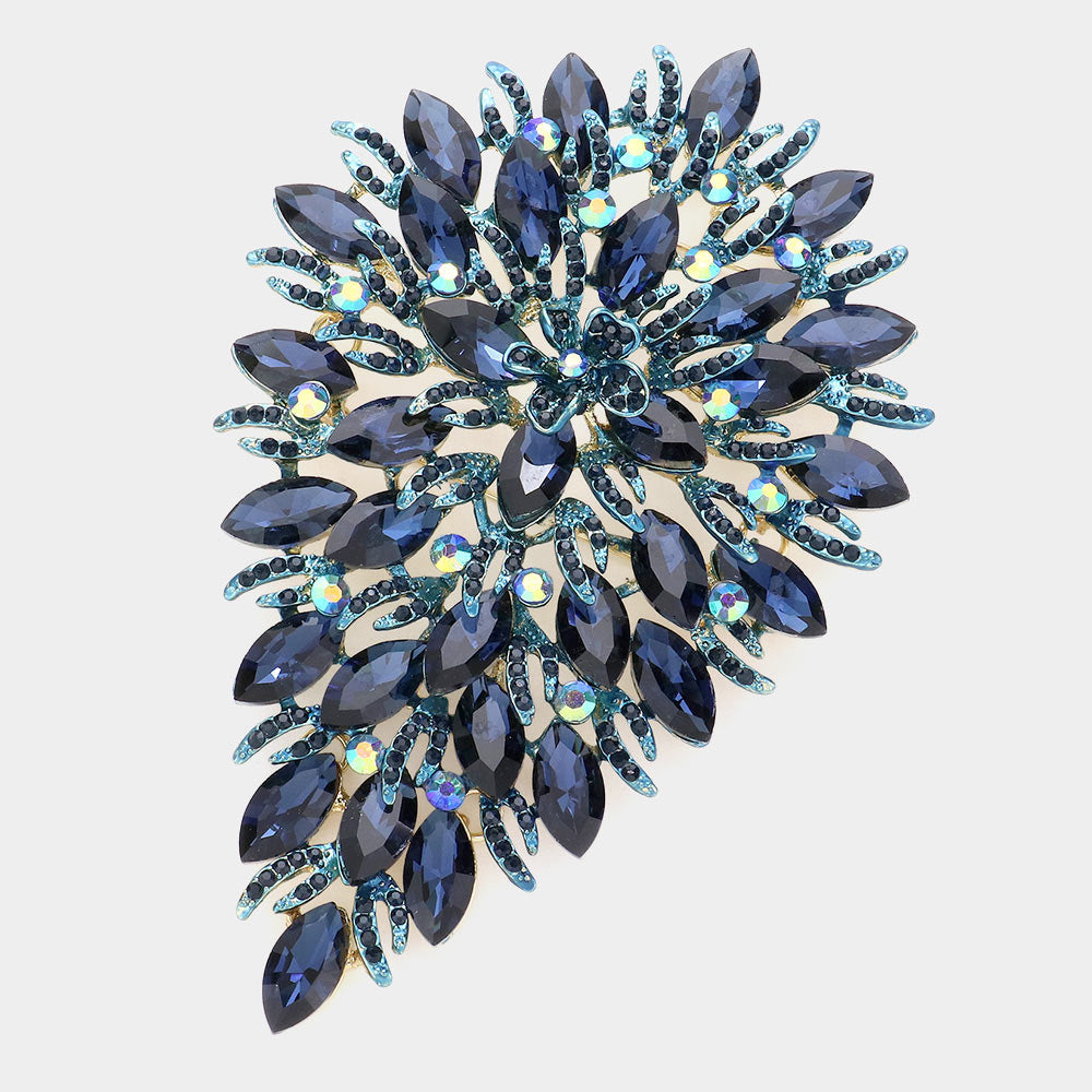 Marquise Crystal Vine Brooch