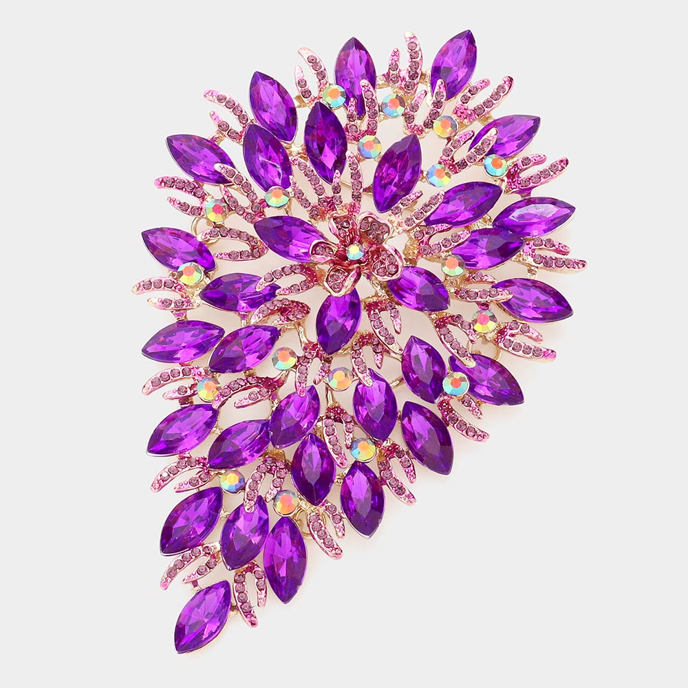 Marquise Crystal Vine Brooch
