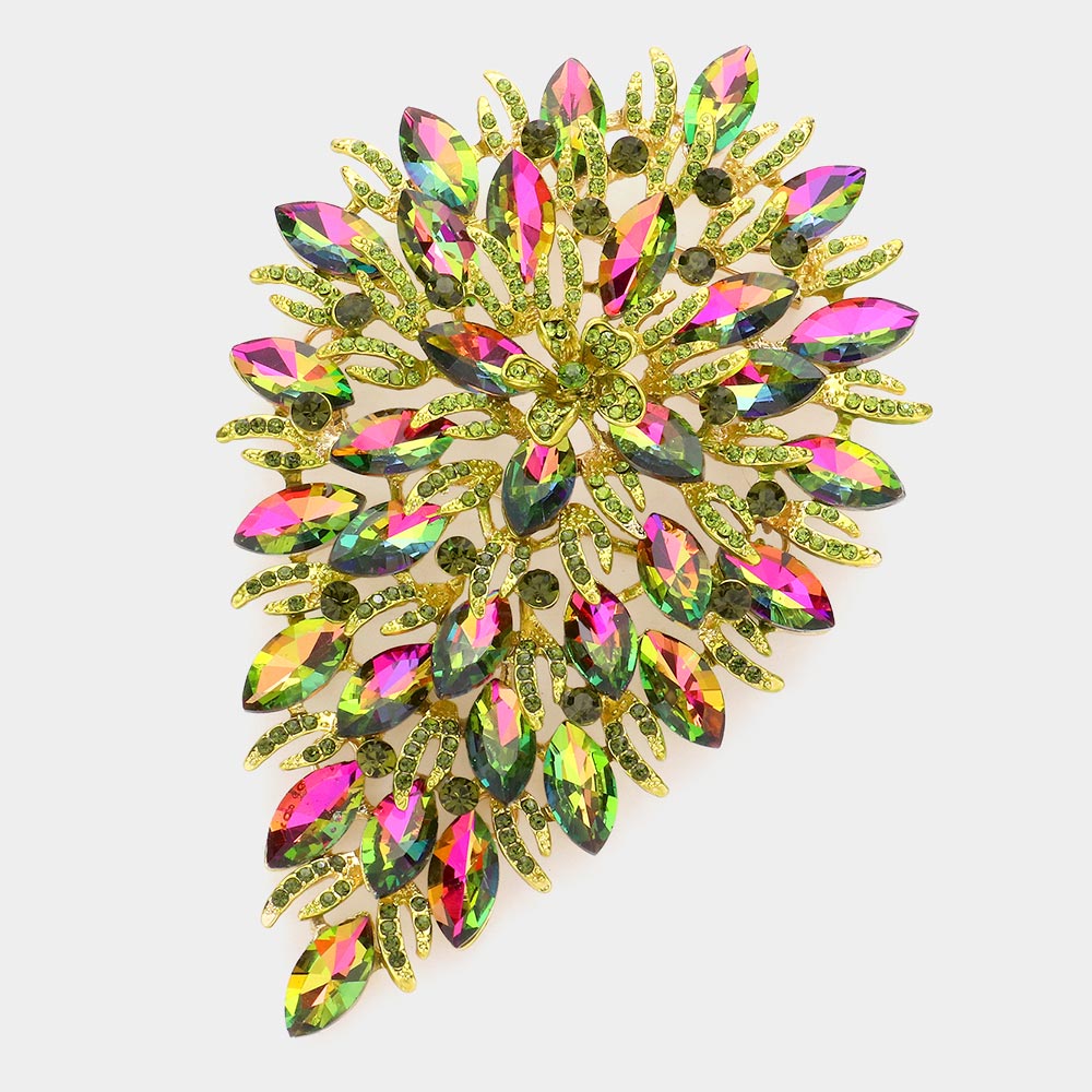 Marquise Crystal Vine Brooch