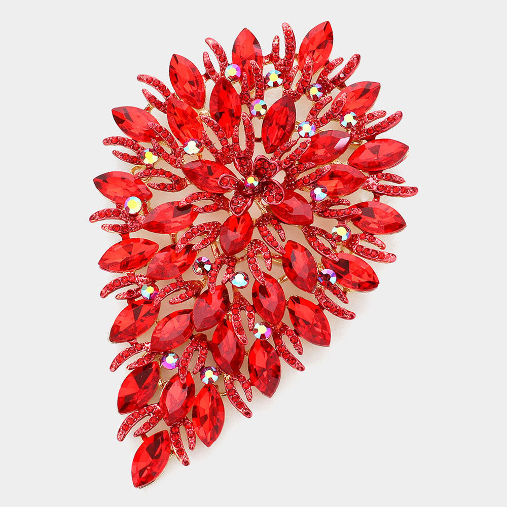 Marquise Crystal Vine Brooch
