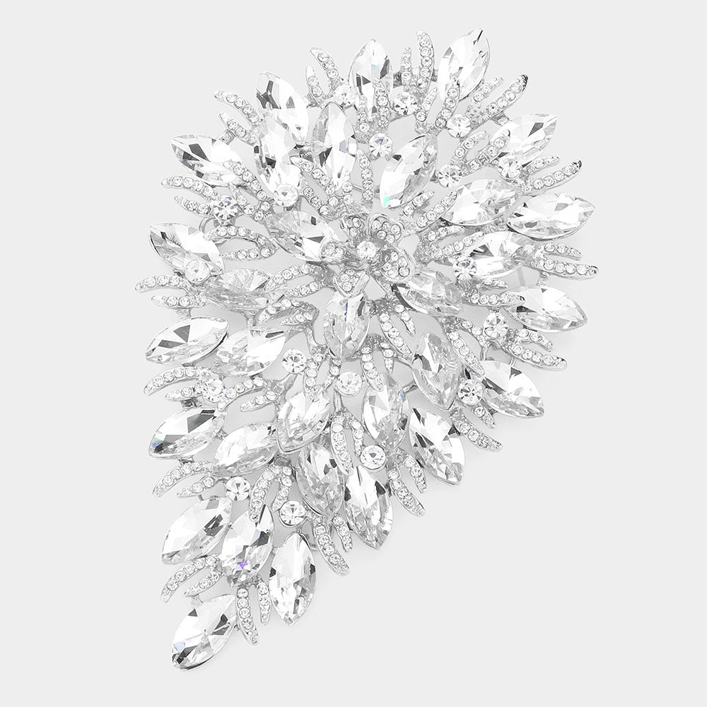 Marquise Crystal Vine Brooch