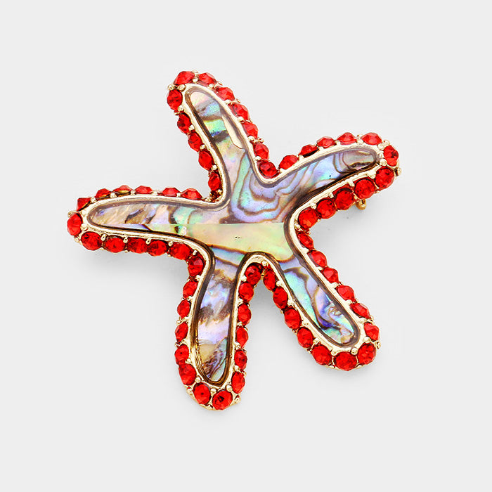 Abalone Starfish Brooch
