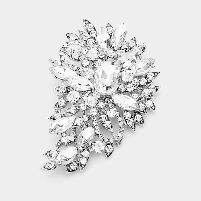 Crystal Leaf Bouquet Brooch & Pendant