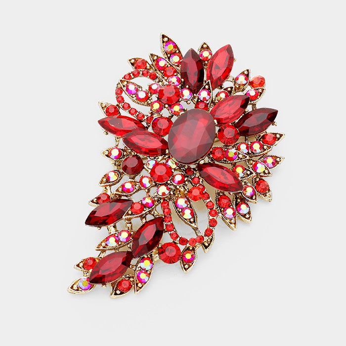 Crystal Leaf Bouquet Brooch & Pendant