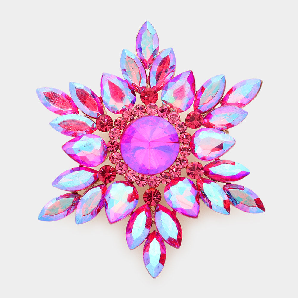 Marquise Crystal Cluster Statement Brooch