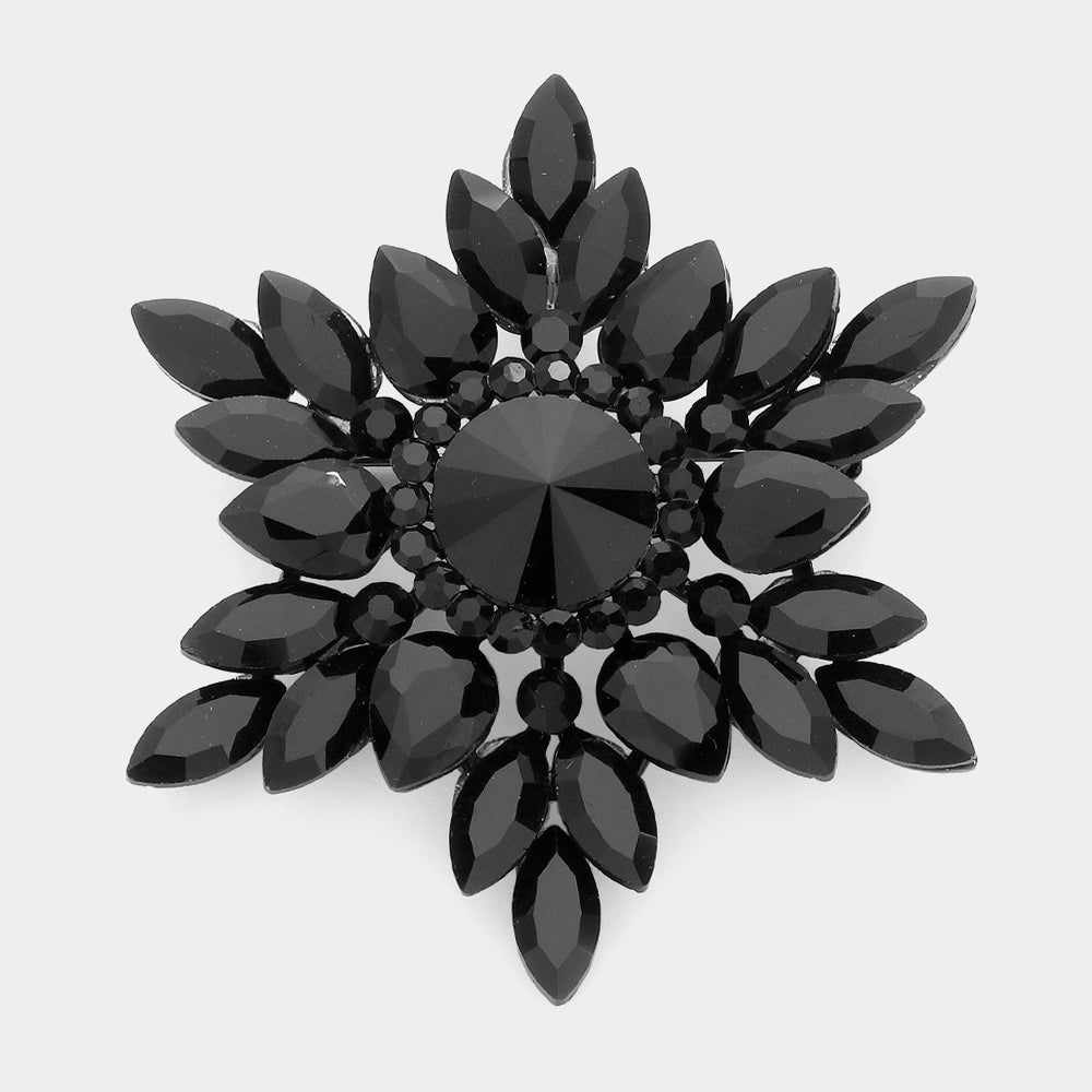 Marquise Crystal Cluster Statement Brooch