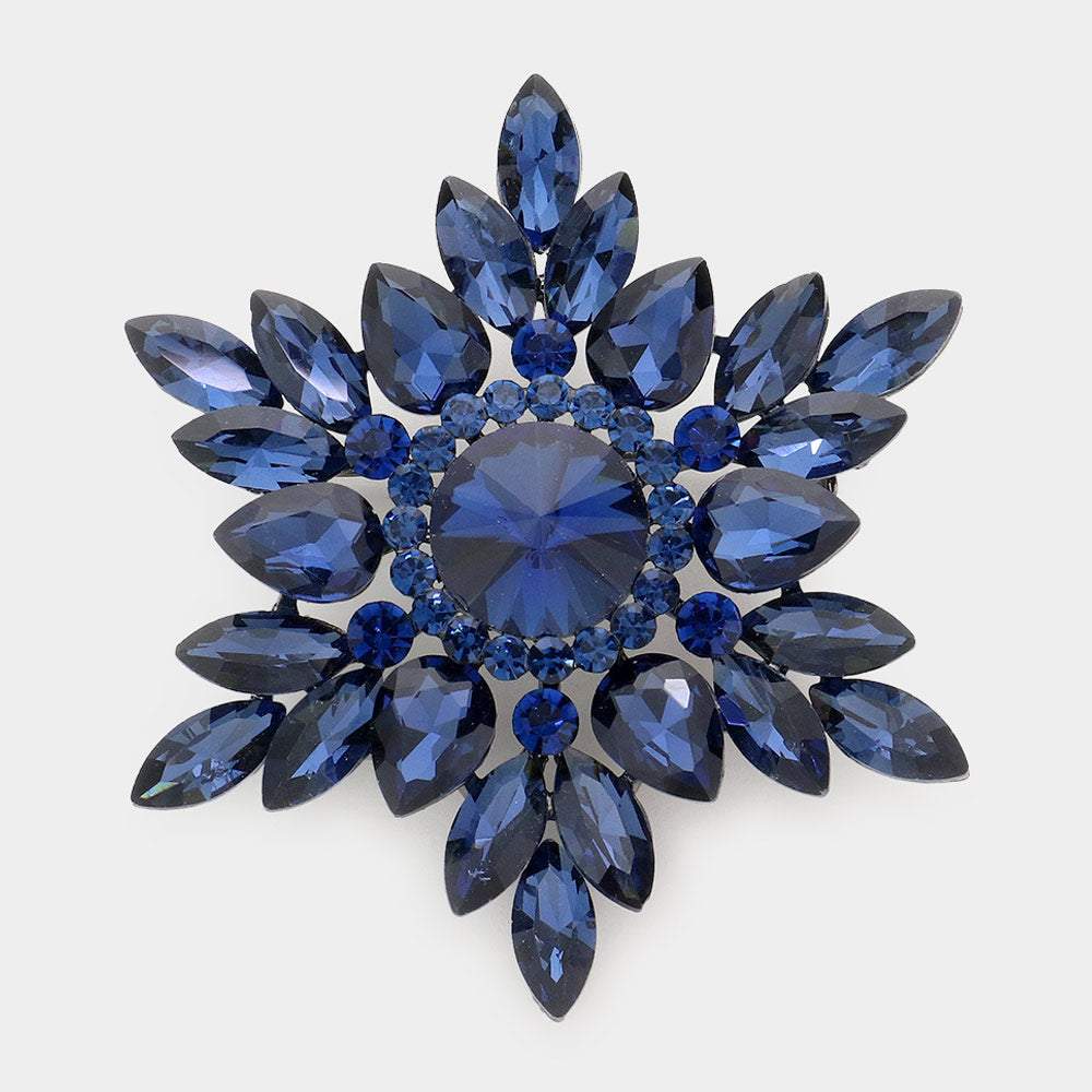 Marquise Crystal Cluster Statement Brooch
