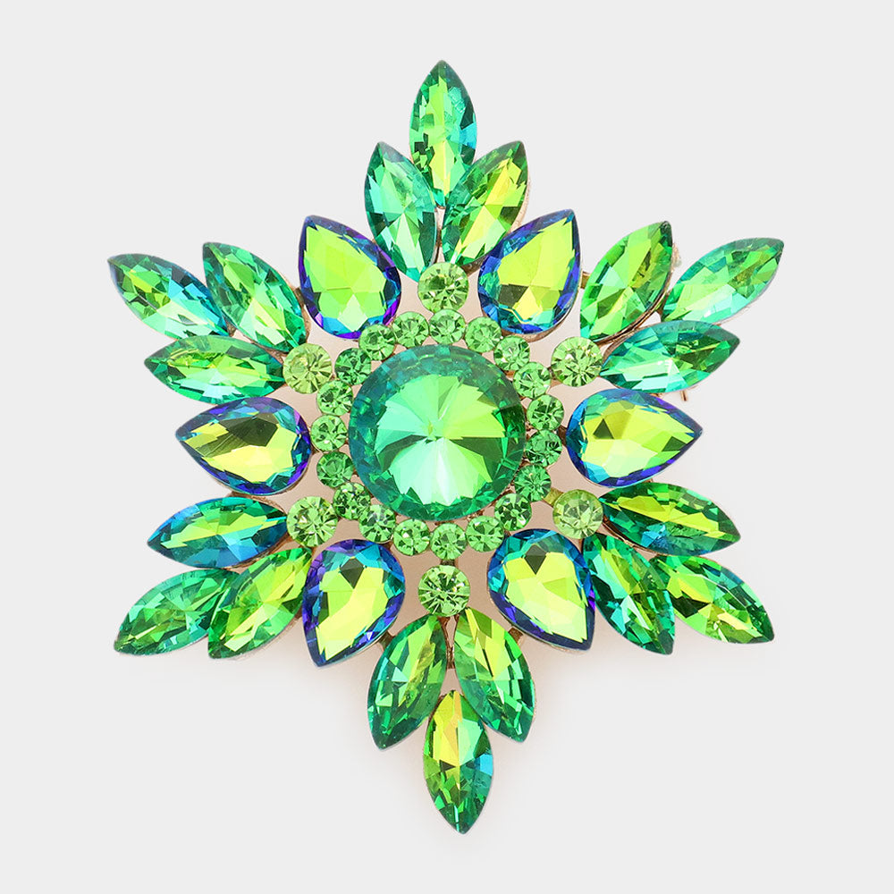 Marquise Crystal Cluster Statement Brooch