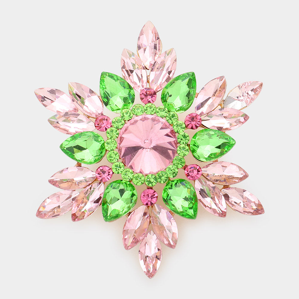 Marquise Crystal Cluster Statement Brooch