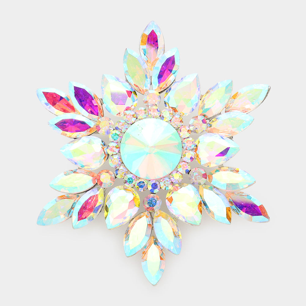 Marquise Crystal Cluster Statement Brooch