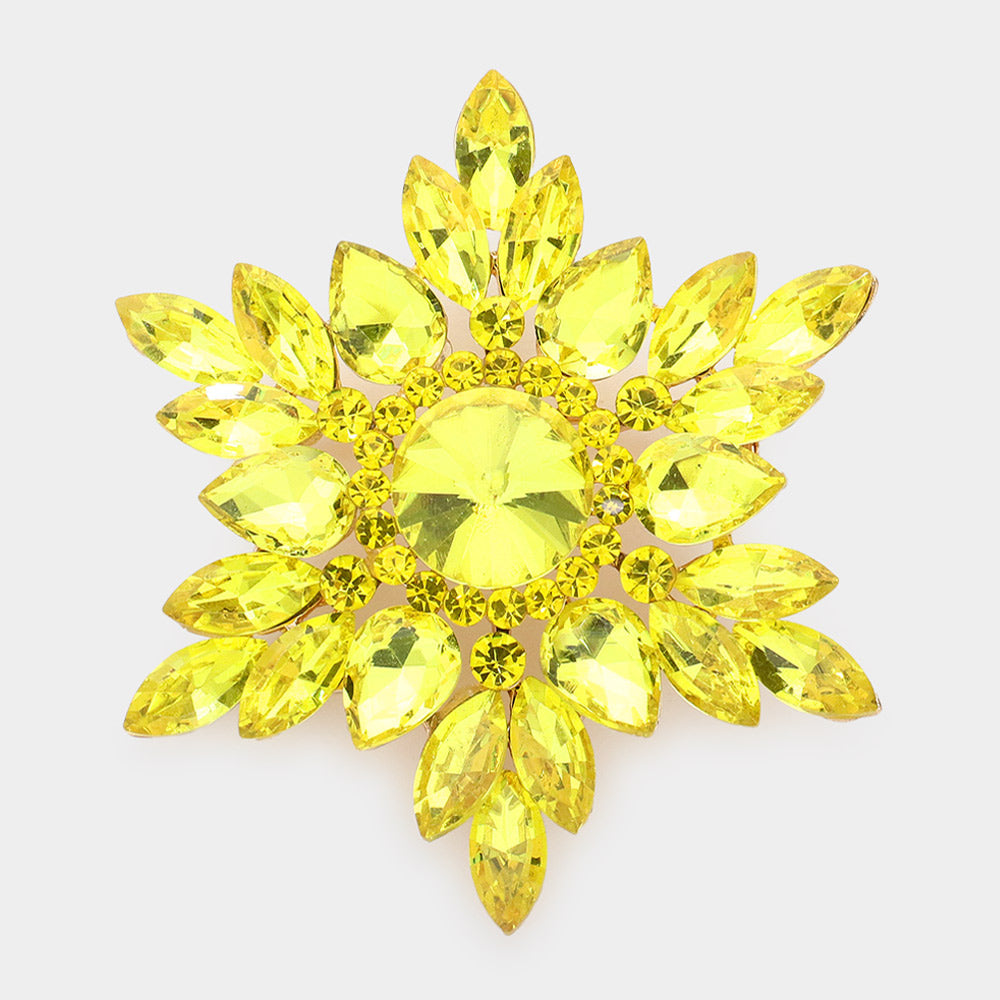 Marquise Crystal Cluster Statement Brooch