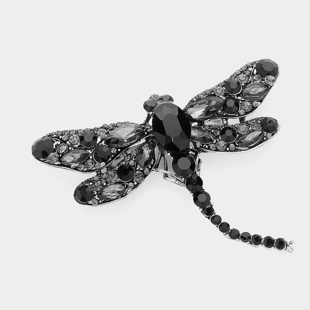 Oversized Crystal Dragonfly Brooch