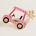 Enamel Rhinestone Accent Golf Cart Clubs Pin Brooch
