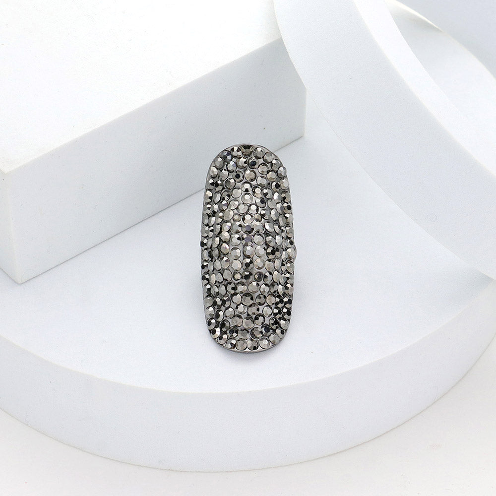 Crystal Pavé Stretch Cocktail Ring