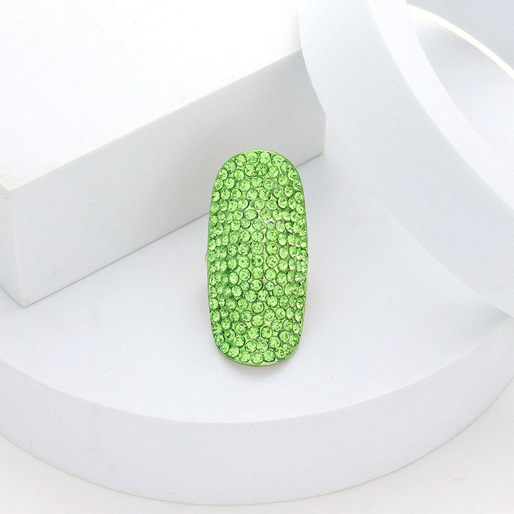 Crystal Pavé Stretch Cocktail Ring