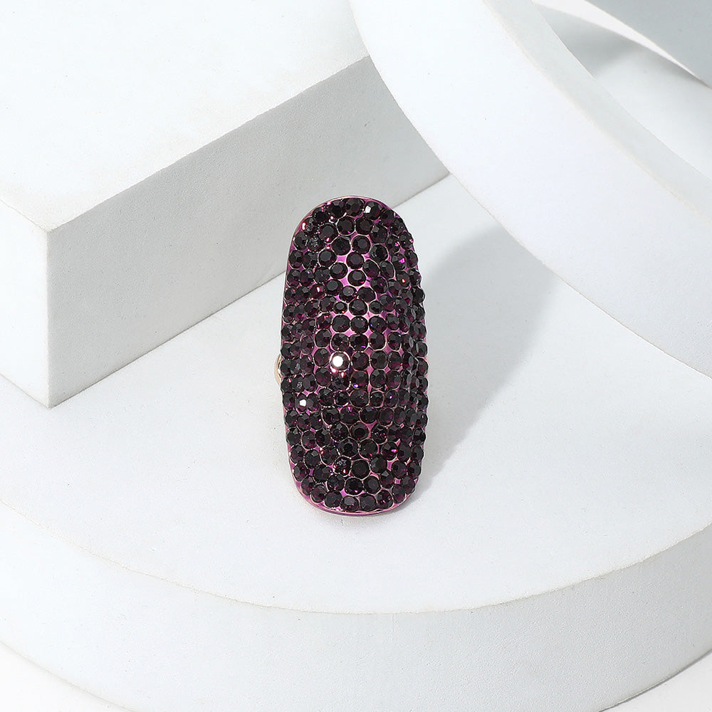 Crystal Pavé Stretch Cocktail Ring