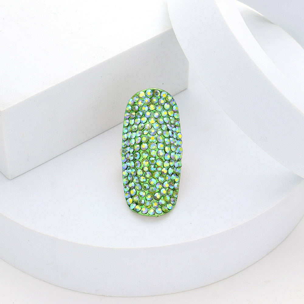 Crystal Pavé Stretch Cocktail Ring