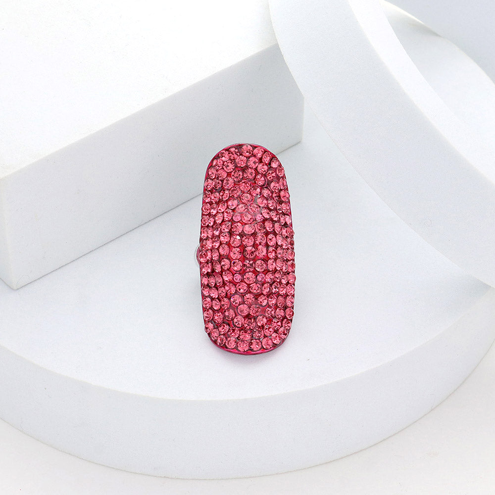 Crystal Pavé Stretch Cocktail Ring