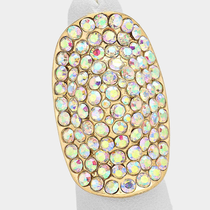 Crystal Pavé Stretch Cocktail Ring
