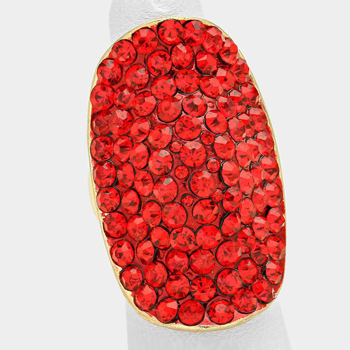 Crystal Pavé Stretch Cocktail Ring