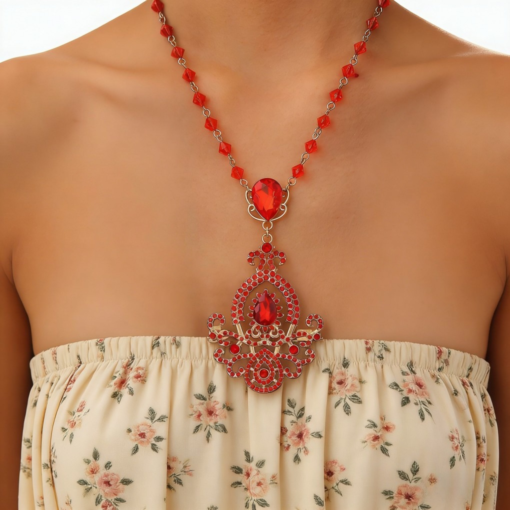 Colorful Crystal Pendant Brooch