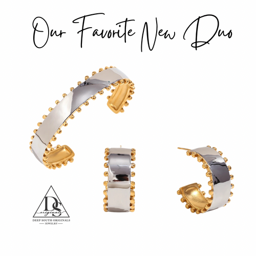 Bold Duo Mixed-Metal Cuff Bracelet