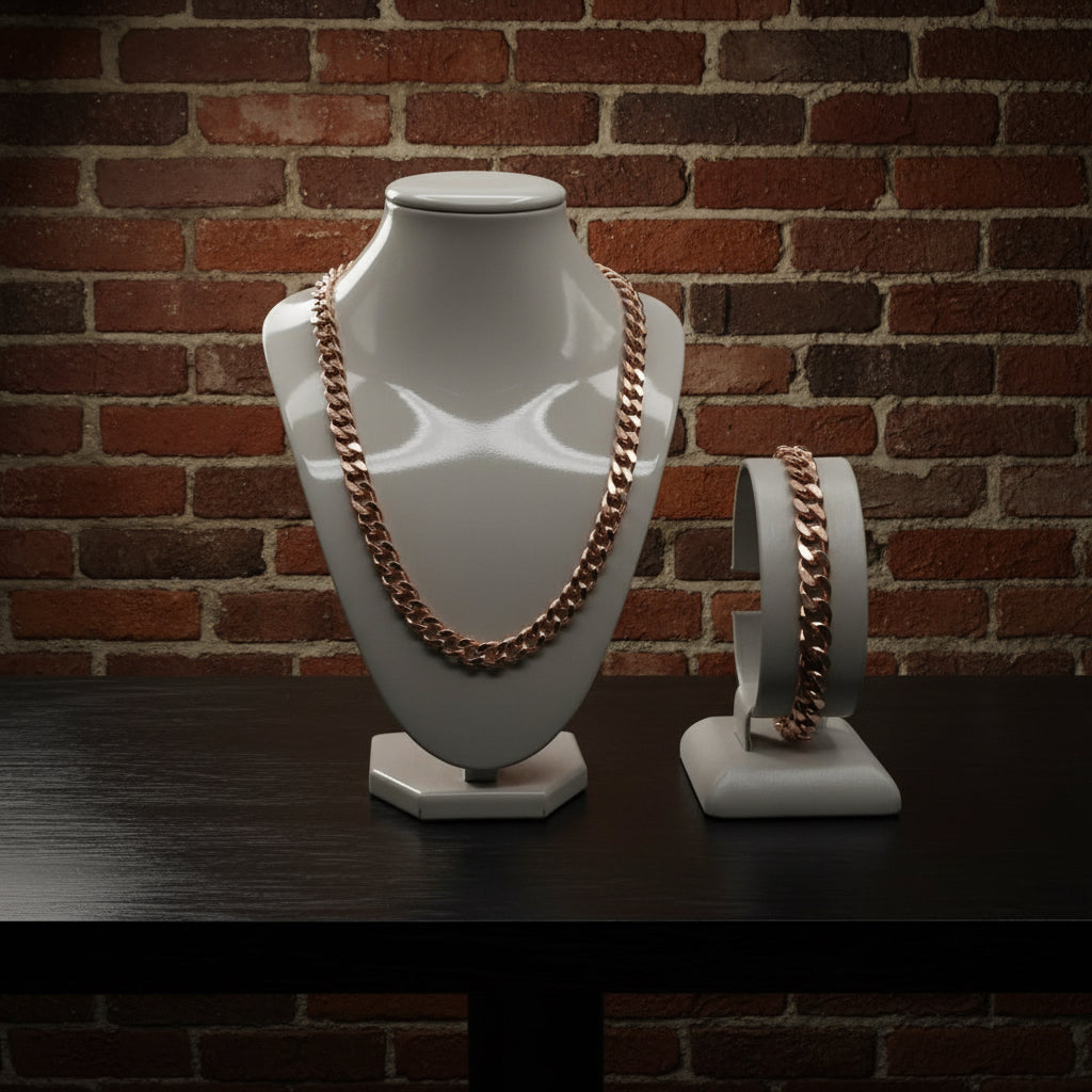 Copper Cuban Link Necklace & Bracelet Options