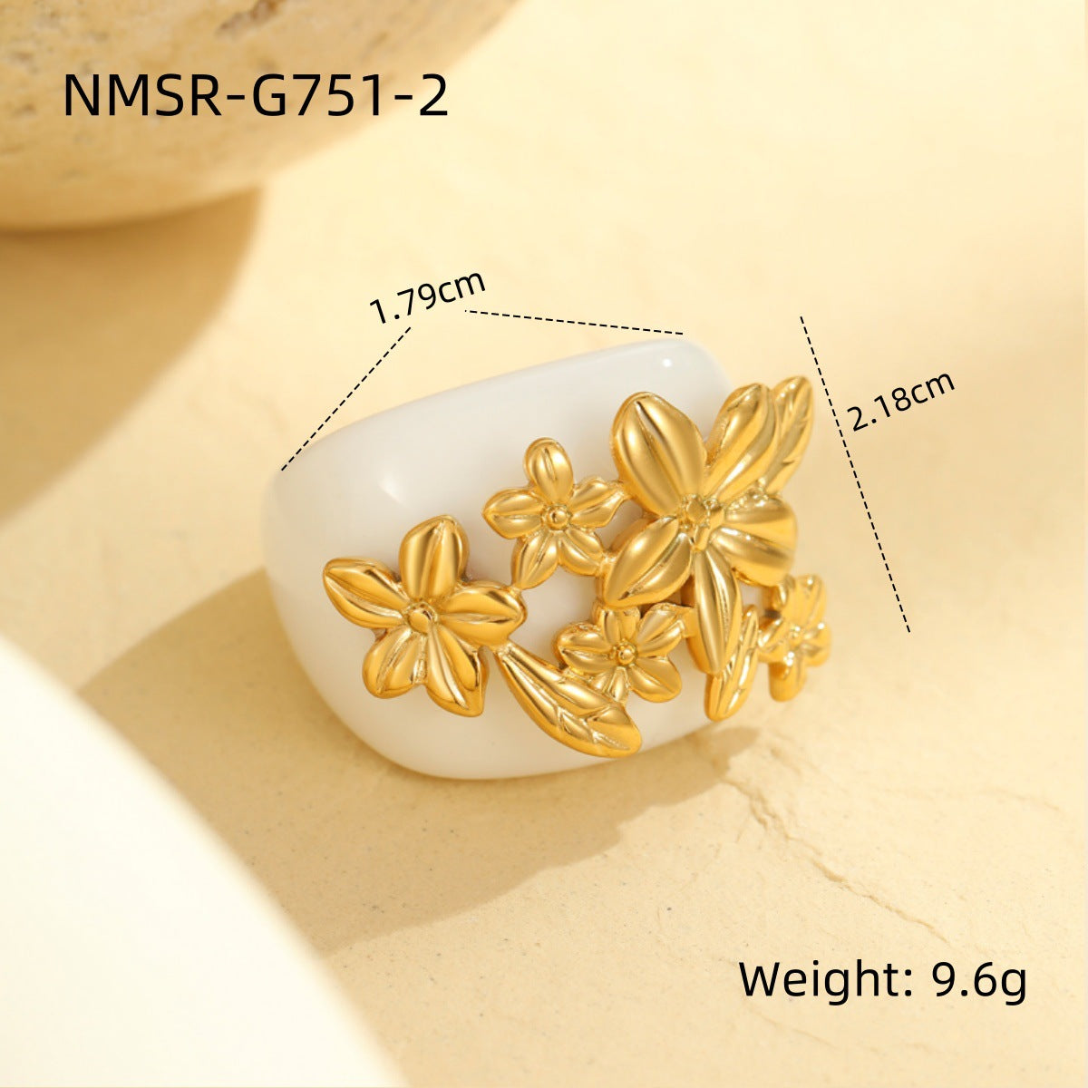 Floral Brocade Statement Ring