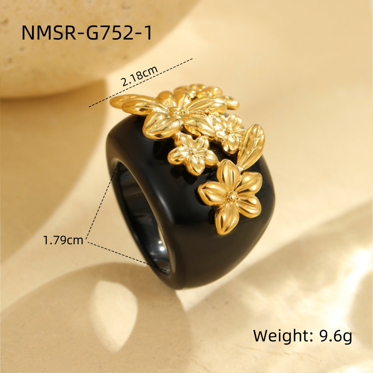 Floral Brocade Statement Ring