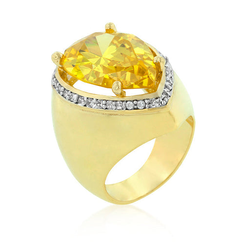 Avera Large Flower CZ Cocktail Ring